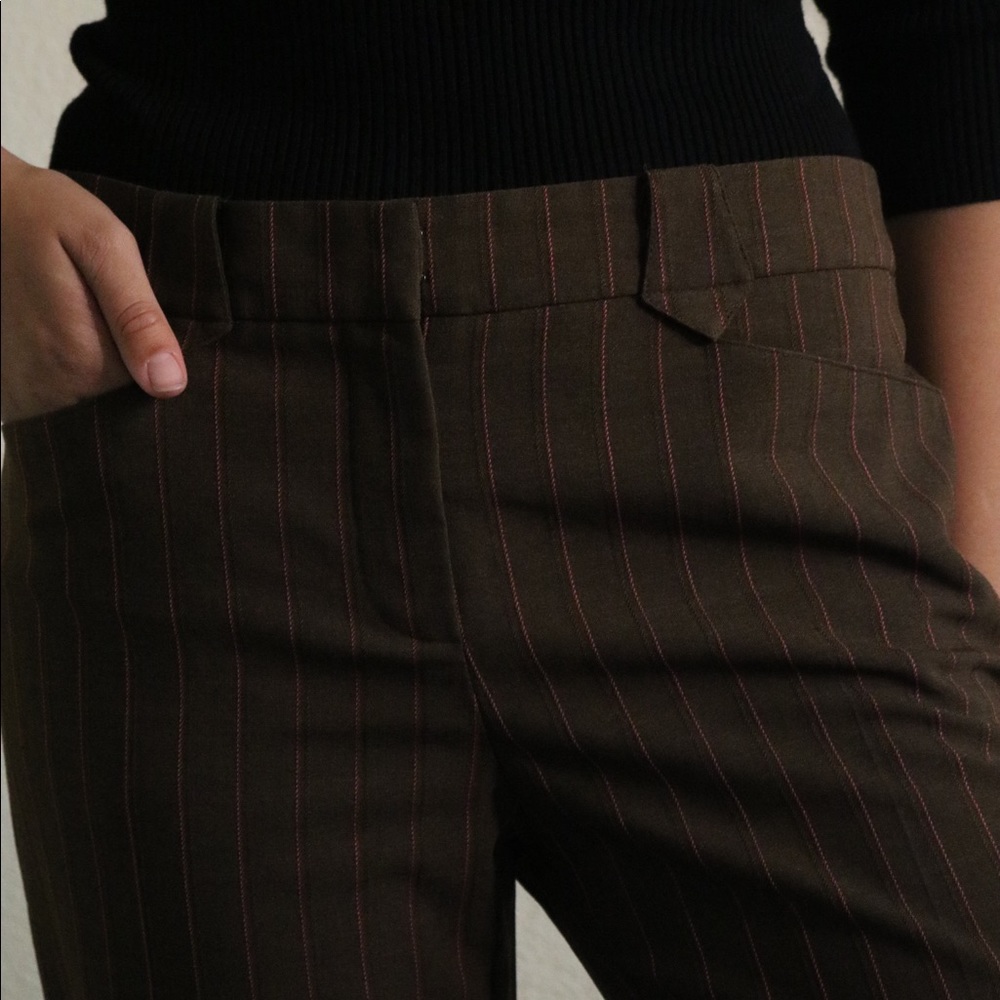 Trina Turk brown pinstripe trousers